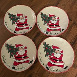 Eli + Ana set 4 cookies for Santa stoneware dinner plates